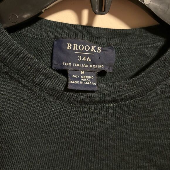 Brooks Brothers 346 Merino Wool Green Sweater- Size Medium - Picture 2 of 5